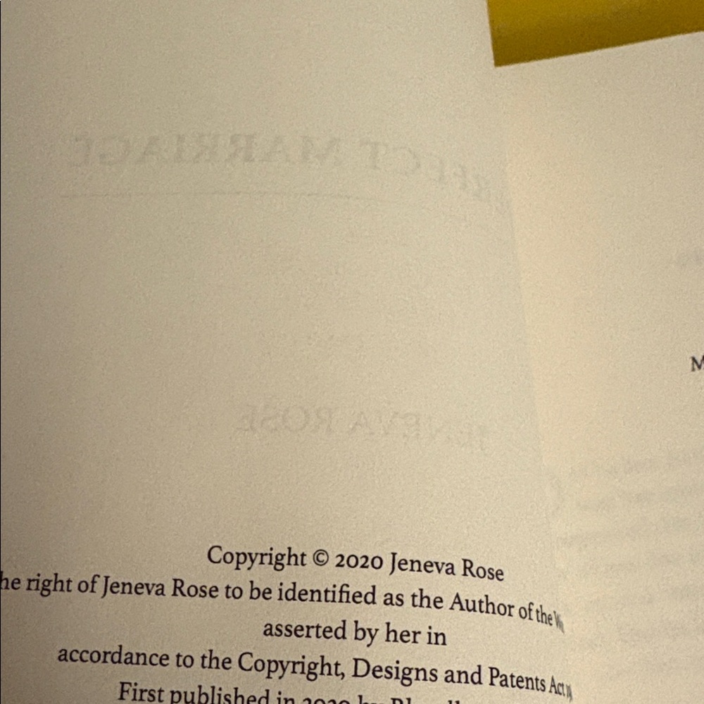 5/$5 The perfect marriage by Jeneva Rose. Softcover - Picture 8 of 8